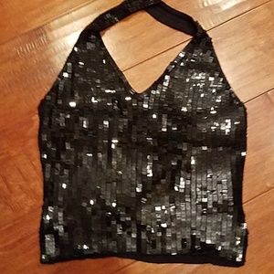 Sweater & Sequin Halter Top New